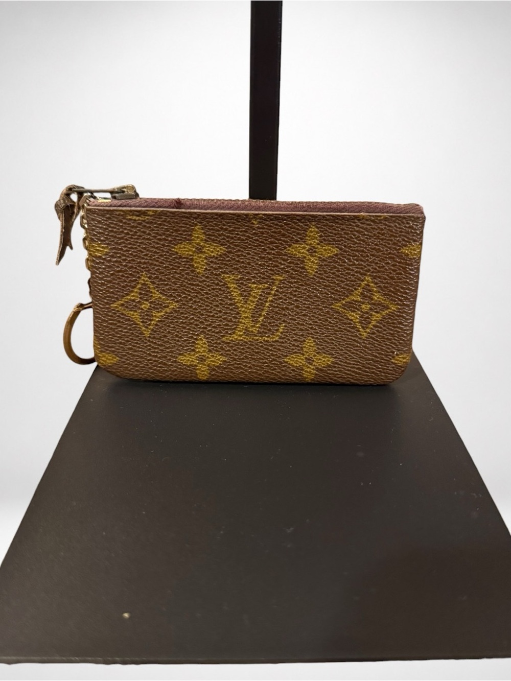 Louis Vuitton Authentic Monogram Pochette Cles Key Pouch Coin Purse Key Holder